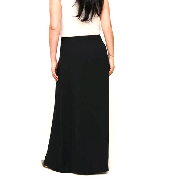 Reformation Women's Pitch Black Andi Low Rise Maxi Skirt Size 0 - Picture 2 of 9